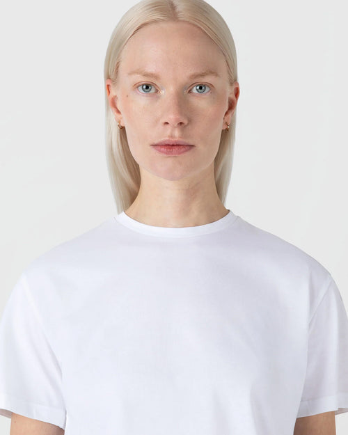 BOY-FIT CREW NECK T-SHIRT / WHITE