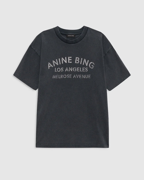 CADE TEE MELROSE STENCIL / WASHED BLACK