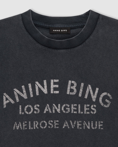 CADE TEE MELROSE STENCIL / WASHED BLACK
