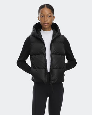 HYBRIDGE® WIDE QUILT KNIT HOODIE TONAL DISC / BLACK