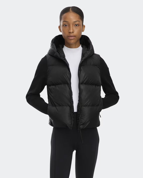 HYBRIDGE® WIDE QUILT KNIT HOODIE TONAL DISC / BLACK