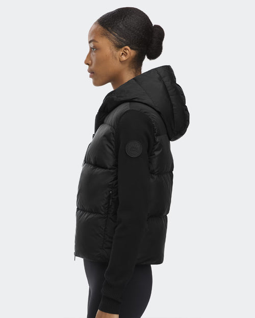 HYBRIDGE® WIDE QUILT KNIT HOODIE TONAL DISC / BLACK