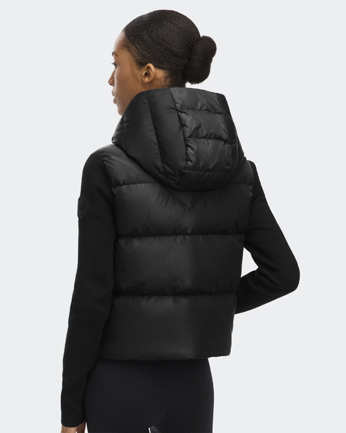 HYBRIDGE® WIDE QUILT KNIT HOODIE TONAL DISC / BLACK