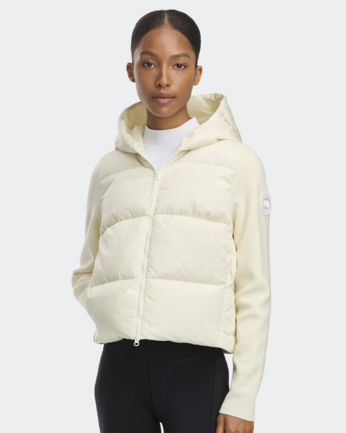 HYBRIDGE® WIDE QUILT KNIT HOODIE TONAL DISC / COTTON GRASS