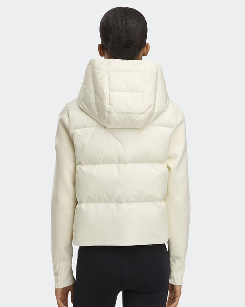 HYBRIDGE® WIDE QUILT KNIT HOODIE TONAL DISC / COTTON GRASS