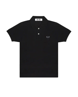 T066 UNISEX BLACK HEART POLO SHIRT / BLACK