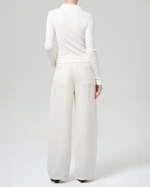 BRYNN DRAWSTRING TROUSER IN LINEN / VANILLA