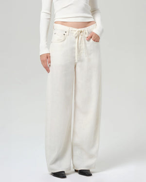 BRYNN DRAWSTRING TROUSER IN LINEN / VANILLA