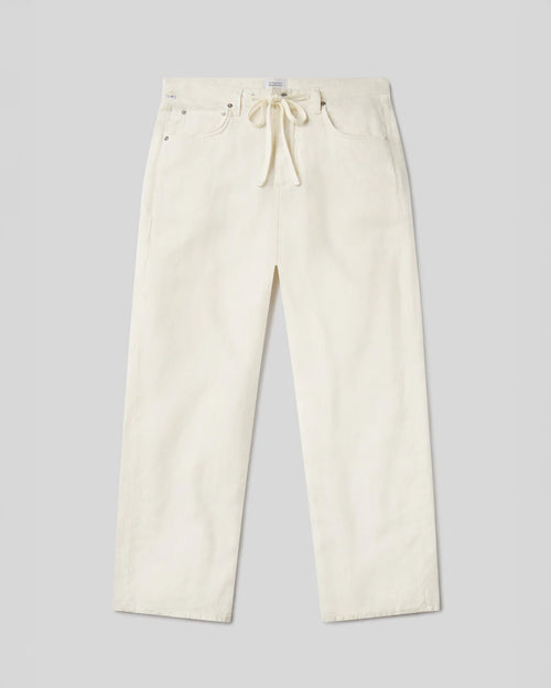 BRYNN DRAWSTRING TROUSER IN LINEN / VANILLA