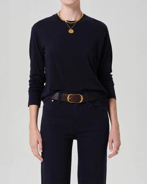 SABINE CROPPED LONG SLEEVE / NAVY