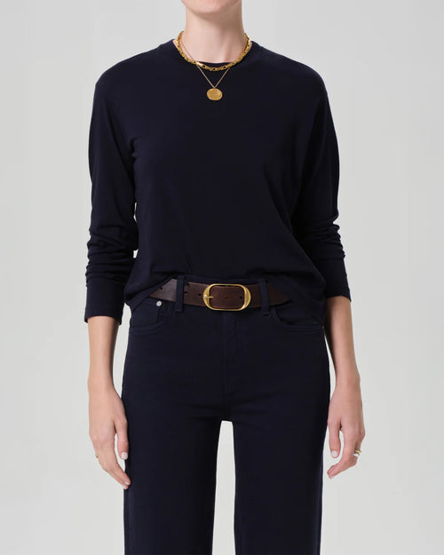 SABINE CROPPED LONG SLEEVE / NAVY