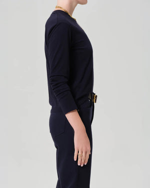 SABINE CROPPED LONG SLEEVE / NAVY