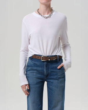SABINE CROPPED LONG SLEEVE / WHITE
