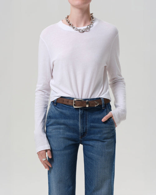 SABINE CROPPED LONG SLEEVE / WHITE