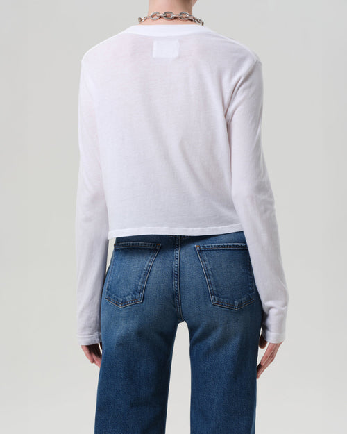 SABINE CROPPED LONG SLEEVE / WHITE