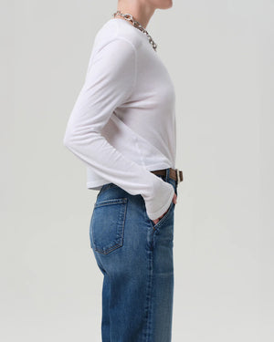 SABINE CROPPED LONG SLEEVE / WHITE