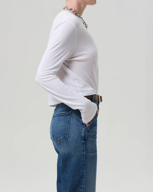SABINE CROPPED LONG SLEEVE / WHITE