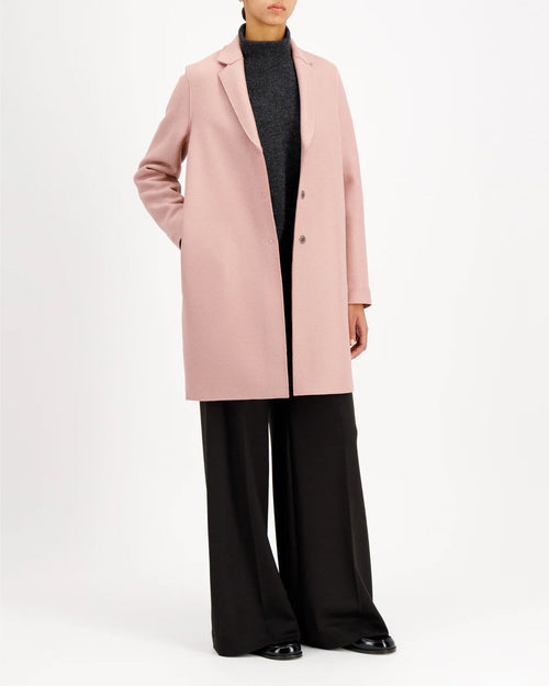 COCOON COAT PRESSED WOOL / ROSE