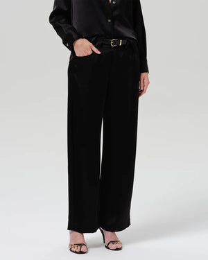 BRYNN JAPANESE HAMMERED SATIN TROUSER / BLACK