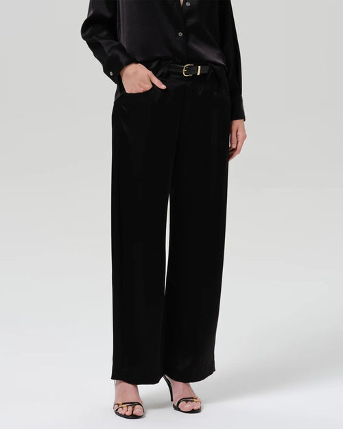 BRYNN JAPANESE HAMMERED SATIN TROUSER / BLACK