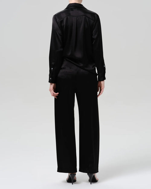 BRYNN JAPANESE HAMMERED SATIN TROUSER / BLACK