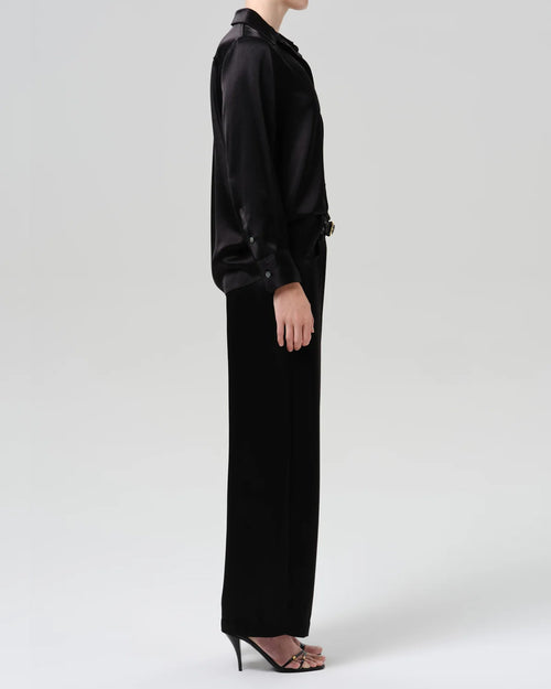 BRYNN JAPANESE HAMMERED SATIN TROUSER / BLACK