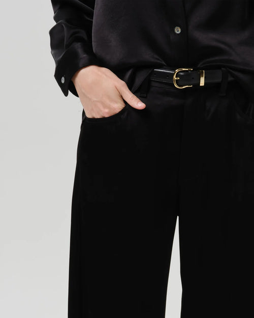 BRYNN JAPANESE HAMMERED SATIN TROUSER / BLACK