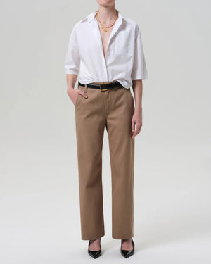 FRANCES CROPPED CAPE BUTTON UP / OPTIC WHITE