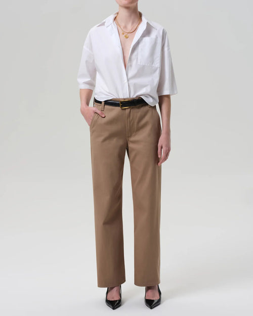 FRANCES CROPPED CAPE BUTTON UP / OPTIC WHITE