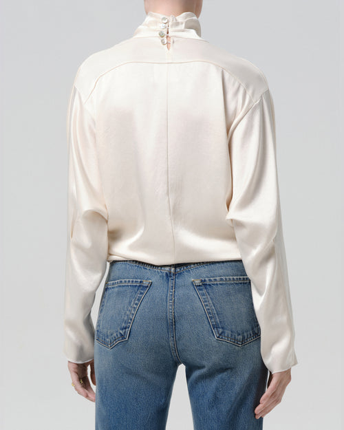 ILARIA DRAPED TOP / CREAM