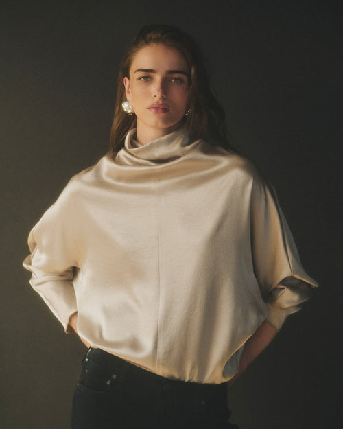 ILARIA DRAPED TOP / CREAM