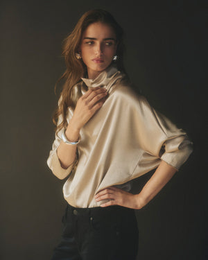 ILARIA DRAPED TOP / CREAM