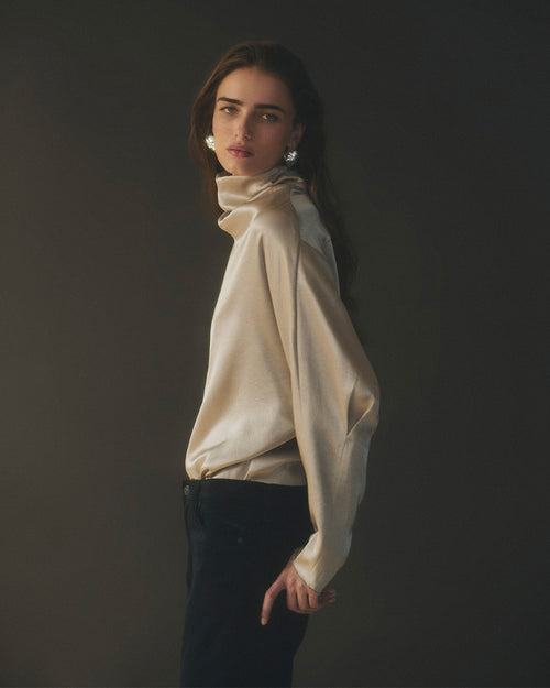 ILARIA DRAPED TOP / CREAM