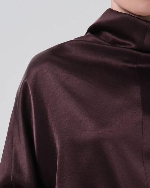 ILARIA DRAPED TOP / ESPRESSO