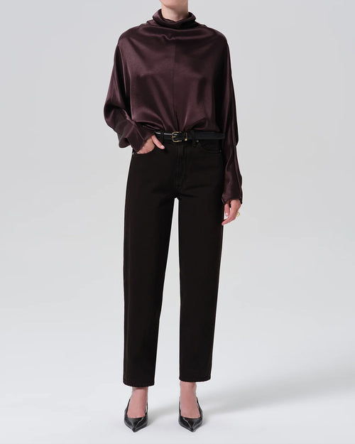 ILARIA DRAPED TOP / ESPRESSO