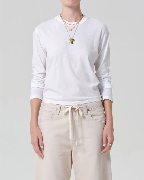SABINE CROPPED LONG SLEEVE / WHITE