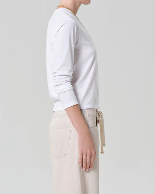 SABINE CROPPED LONG SLEEVE / WHITE