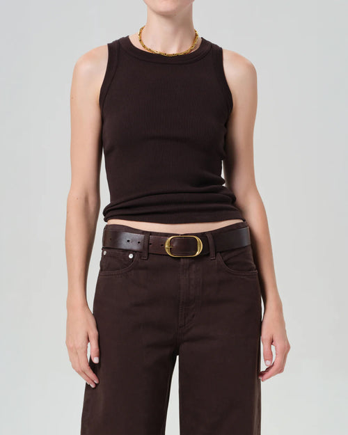 ISABEL RIB TANK / CHOCOLATE