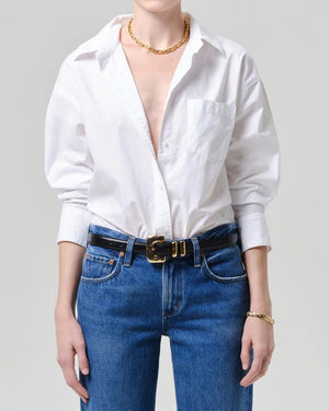 THEA BOYFRIEND POPLIN SHIRT / OPTIC WHITE