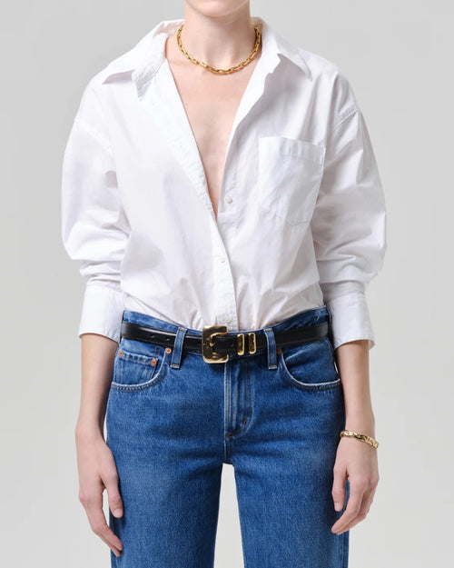 THEA BOYFRIEND POPLIN SHIRT / OPTIC WHITE