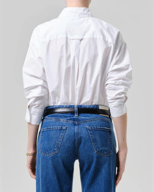 THEA BOYFRIEND POPLIN SHIRT / OPTIC WHITE