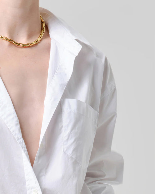 THEA BOYFRIEND POPLIN SHIRT / OPTIC WHITE