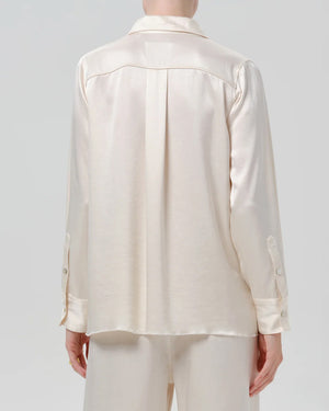 TULLAH JAPANESE HAMMERED SATIN SHIRT / CREAM