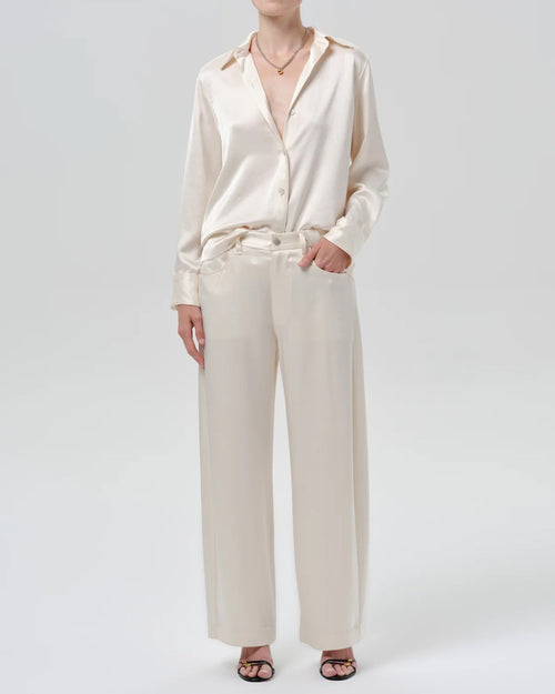 TULLAH JAPANESE HAMMERED SATIN SHIRT / CREAM