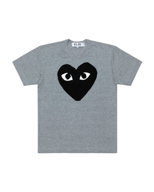 T084 UNISEX BLACK HEART T-SHIRT / GREY