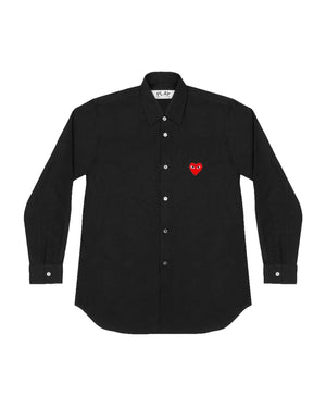 B002 UNISEX RED HEART SHIRT / BLACK