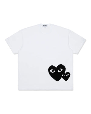 T350 UNISEX BLACK HEART OVERSIZED T-SHIRT / WHITE
