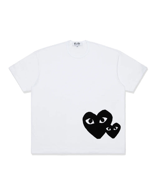 T350 UNISEX BLACK HEART OVERSIZED T-SHIRT / WHITE