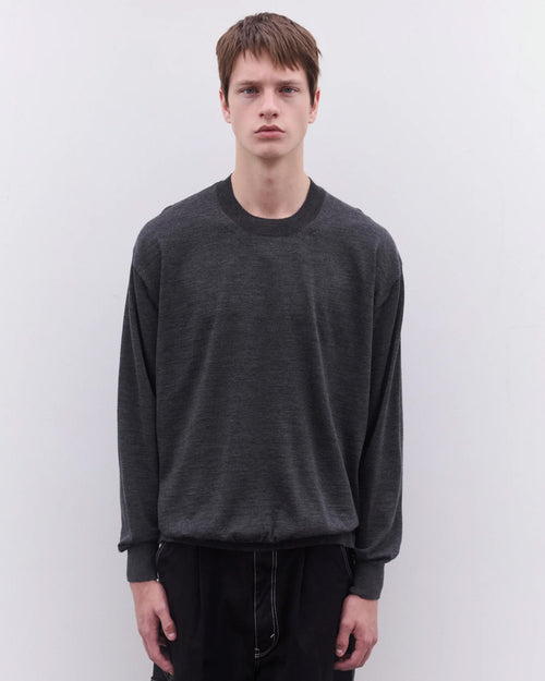 N008 CREW NECK SWEATER  / GREY