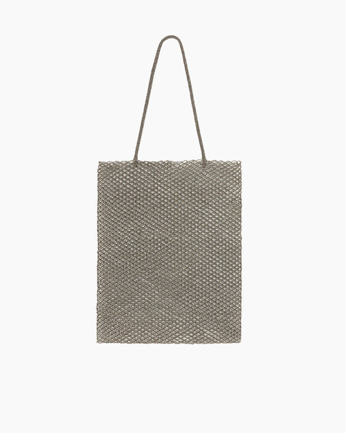 HANDMADE BEADED TOTE BAG / NICKEL